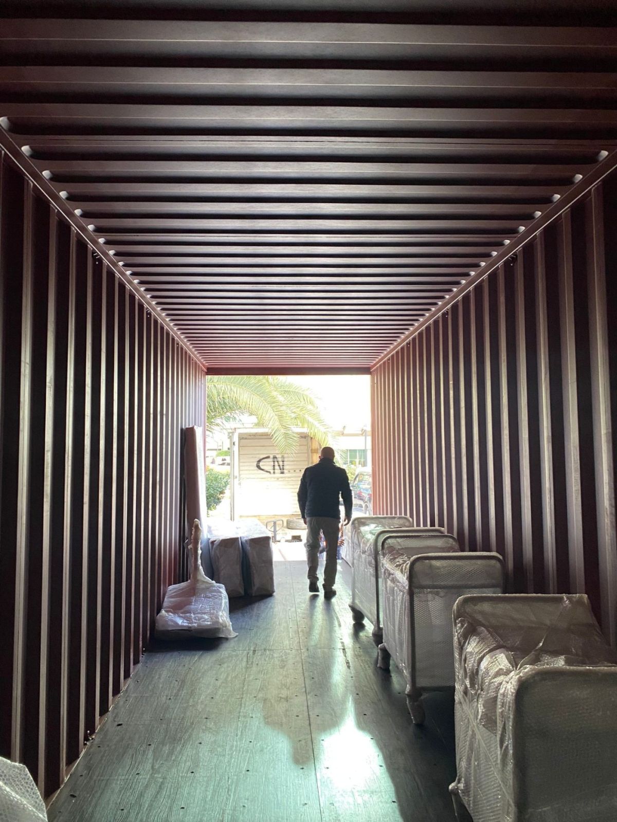 Loaded: the container filled in Istanbul.